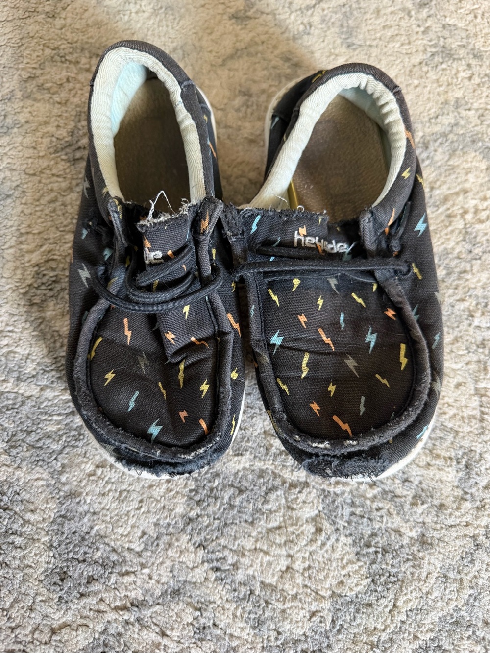 Hey Dude Kids Black Lightning Slip-On Shoes